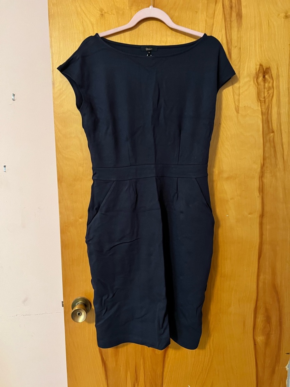 QUINCE Classic Little Black Sheath Dress